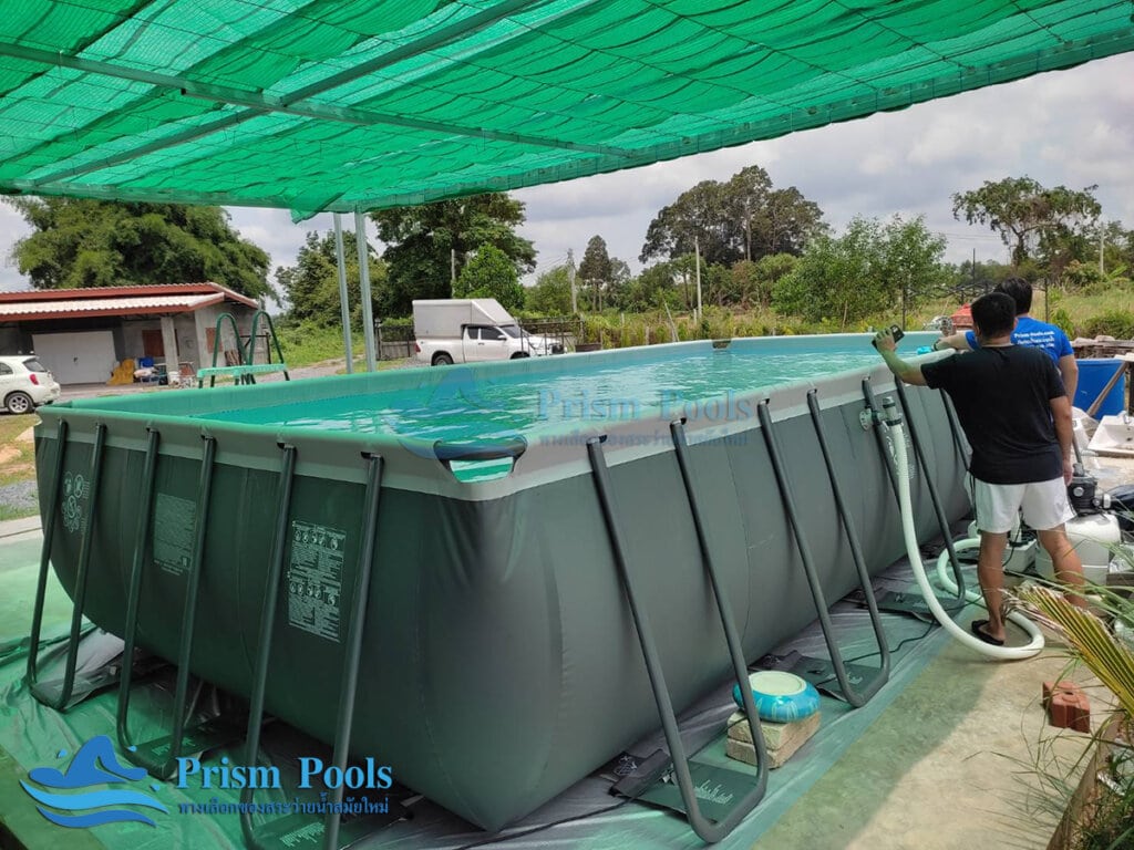 ติดตั้งสระว่ายน้ำ Intex Ultra XTR 24 ฟุต - 12